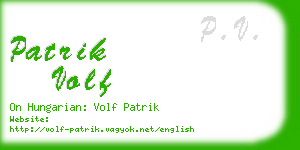 patrik volf business card